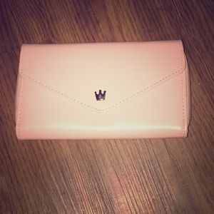 Crown smart light pink and baby blue clutch